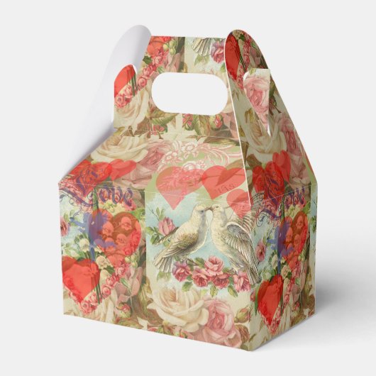 Liefdesvogels Antieke Hart Bedankdoosjes (Achterkant)