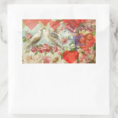 Liefdesvogels Antieke Hart Rechthoekige Sticker (Tas)