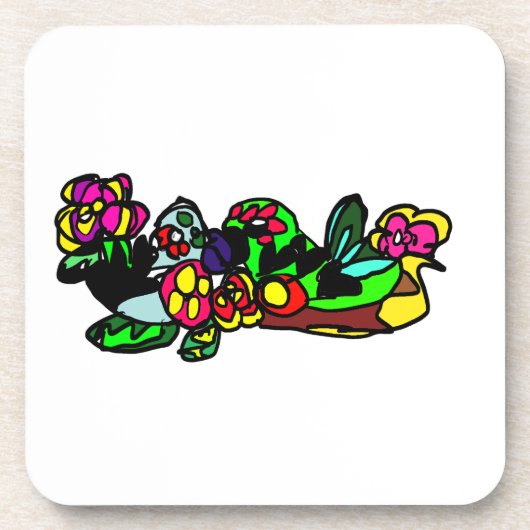 Liefdesvogels bier onderzetter (Voorkant)