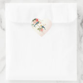  liefdesvogels | Blauw roze wit Hart Sticker (Tas)