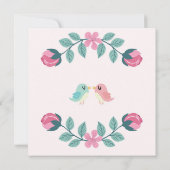 liefdesvogels bloemen , sla de datumkaart op (Achterkant)