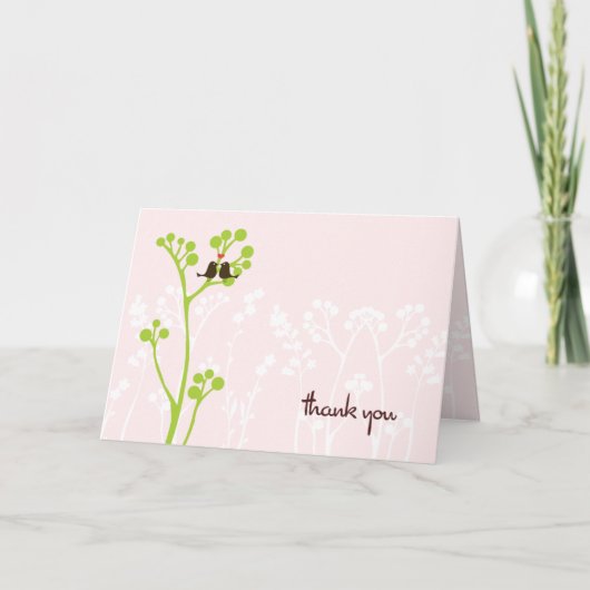 Liefdesvogels (Blozend Roze) Bedankt (Voorkant)