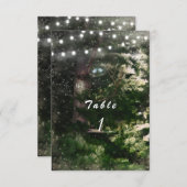 Liefdesvogels + Denneboom Nacht Trouwtafel Nummer Kaart (Voorkant / Achterkant)