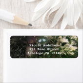 Liefdesvogels + Dennenboom Nacht Rustieke Trouwdag Etiket (Insitu)