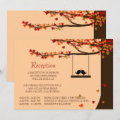 Liefdesvogels die uit een eikenboom vallende harte kaart (Voorkant / Achterkant)