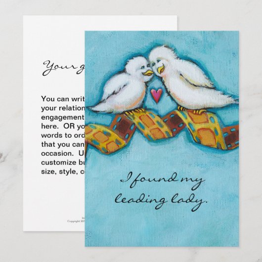 Liefdesvogels film liefhebber filmfanaat romantisc kaart (Voorkant / Achterkant)