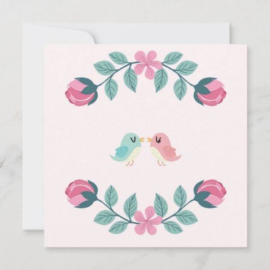 liefdesvogels floral bruiloft (Achterkant)