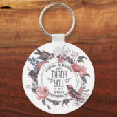  liefdesvogels Floral Dank je voor je huwelijk Sleutelhanger (Voorkant)