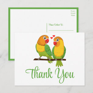 Liefdesvogels Groen Geel Liefdesvogel Huwelijk Bed Briefkaart