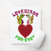 Liefdesvogels Hart Cadeau Muismat (Met muis)