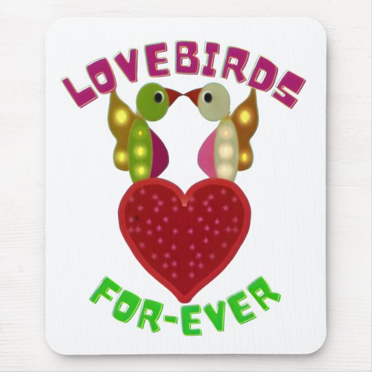 Liefdesvogels Hart Cadeau Muismat (Voorkant)