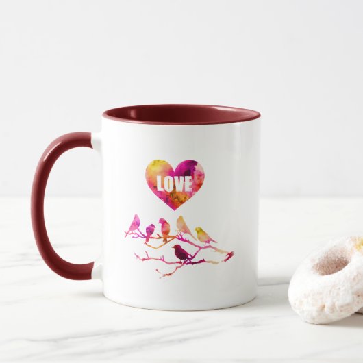 Liefdesvogels Hart Mok (Met donut)