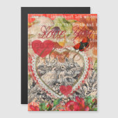 Liefdesvogels Hart Rode Kunstcollage (Voorkant / Achterkant)