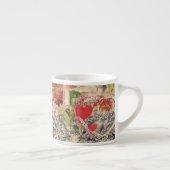 Liefdesvogels Hart Rode Kunstcollage Espresso Kop (Rechts)