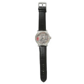 Liefdesvogels Hart Rode Kunstcollage Horloge (Vlak)