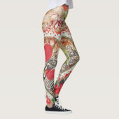 Liefdesvogels Hart Rode Kunstcollage Leggings (Rechts)
