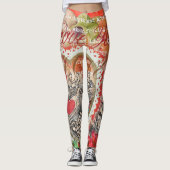 Liefdesvogels Hart Rode Kunstcollage Leggings (Voorkant)