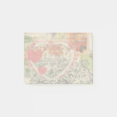 Liefdesvogels Hart Rode Kunstcollage Post-it® Notes (Voorkant)