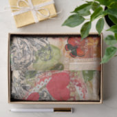 Liefdesvogels Hart Rode Kunstcollage Tissuepapier (Geschenk)