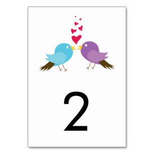 Liefdesvogels & Hartjes Bruiloft Kaart