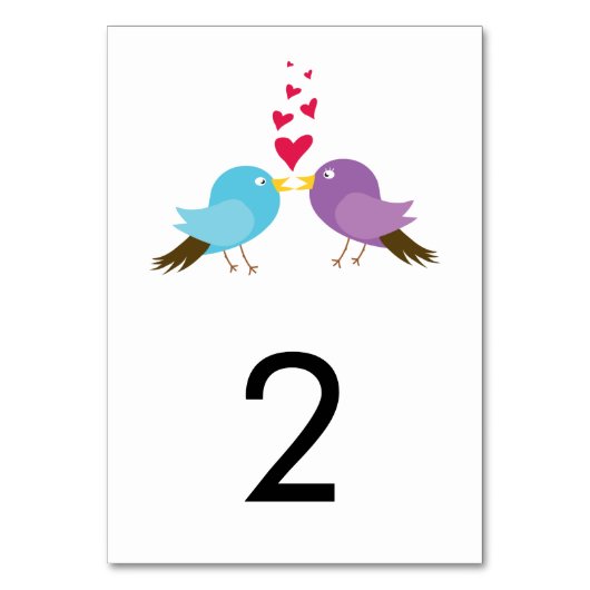 Liefdesvogels & Hartjes Bruiloft Kaart (Voorkant)