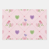 Liefdesvogels Hartjes Inpakpapier Vel (Voorkant)