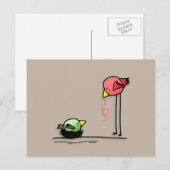 liefdesvogels hartworm van de cartoon van de baby briefkaart (Voorkant / Achterkant)
