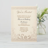 liefdesvogels huwelijksjubileum vintage kaart (Staand voorkant)