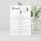 Liefdesvogels in landelijke bossen  Romantisch Huw Informatiekaartje (Staand voorkant)