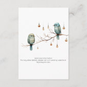 Liefdesvogels in landelijke bossen  Romantisch Huw Informatiekaartje (Achterkant)