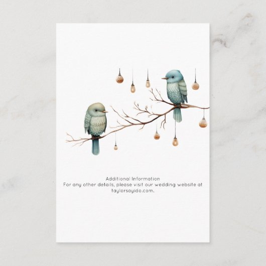 Liefdesvogels in landelijke bossen Romantisch Huw Informatiekaartje (Achterkant)
