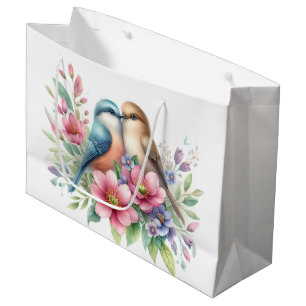 Liefdesvogels in Lente Bloemen Groot Cadeauzakje