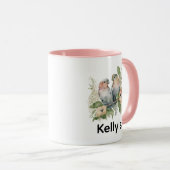Liefdesvogels in Pastel Waterverf Mok (Voorkant rechts)