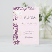 Liefdesvogels in vlucht RSVP kaartje (Staand voorkant)