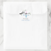 Liefdesvogels | Jongens Baby Shower Sticker (Tas)