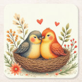 Liefdesvogels Kartonnen Onderzetters (Voorkant)