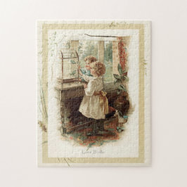 Liefdesvogels & Kinderen Vintage Reproductie Legpuzzel