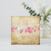  liefdesvogels/kleurrijke bloesems kaart (Staand voorkant)