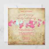  liefdesvogels/kleurrijke bloesems kaart (Achterkant)