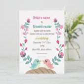 liefdesvogels lente bruiloft (Staand voorkant)