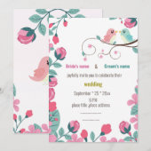 liefdesvogels lente bruiloft (Voorkant / Achterkant)