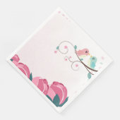 liefdesvogels lentebloemen diners servet (Hoek)