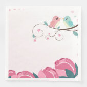 liefdesvogels lentebloemen diners servet (Voorkant)