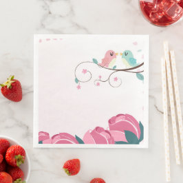 liefdesvogels lentebloemen diners servet