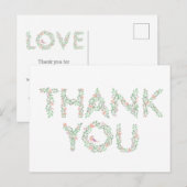 Liefdesvogels & Letters Bedankt Briefkaart (Voorkant / Achterkant)