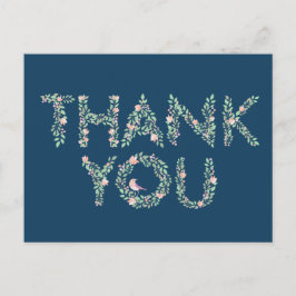 Liefdesvogels & Letters Dank je wel Marineblauw Briefkaart