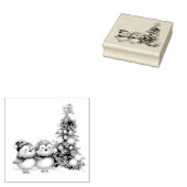 Liefdesvogels met Kerstmis Rubberstempel (Gestempeld)