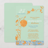 Liefdesvogels Mint 25-jarig Huwelijksjubileum Fees Kaart (Voorkant / Achterkant)