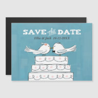 Liefdesvogels op Trouwtaart Save the Date