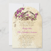  liefdesvogels Paarse roze bosboomboom Kaart (Voorkant)